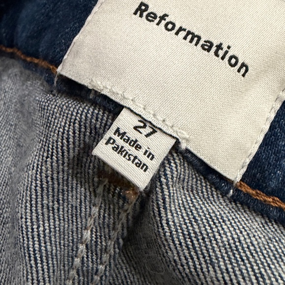 Reformation Ezra Stretch High Rise Straight Jeans in Galene Wash Size 27 - Picture 9 of 11